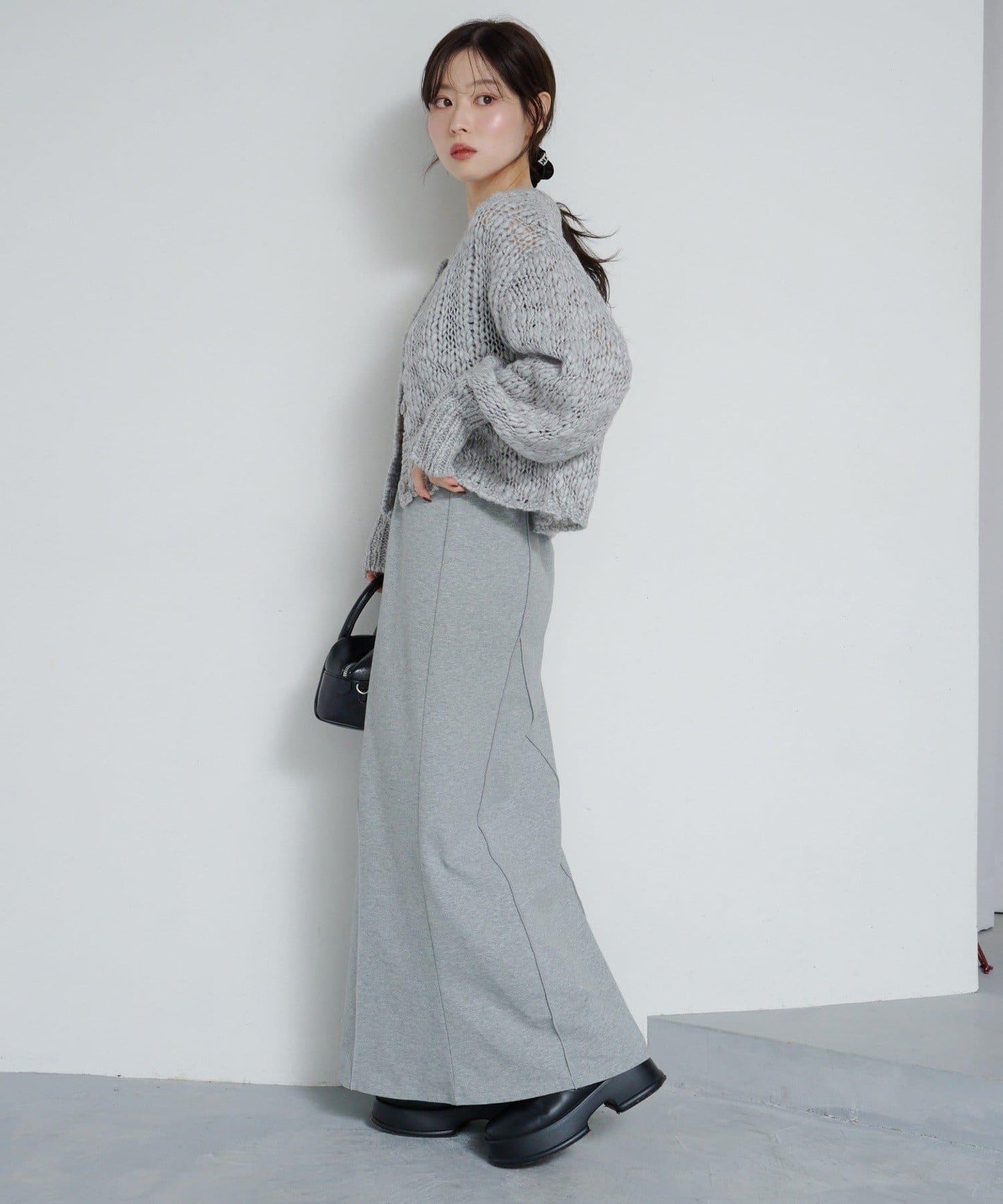 寬鬆粗線針織開衫