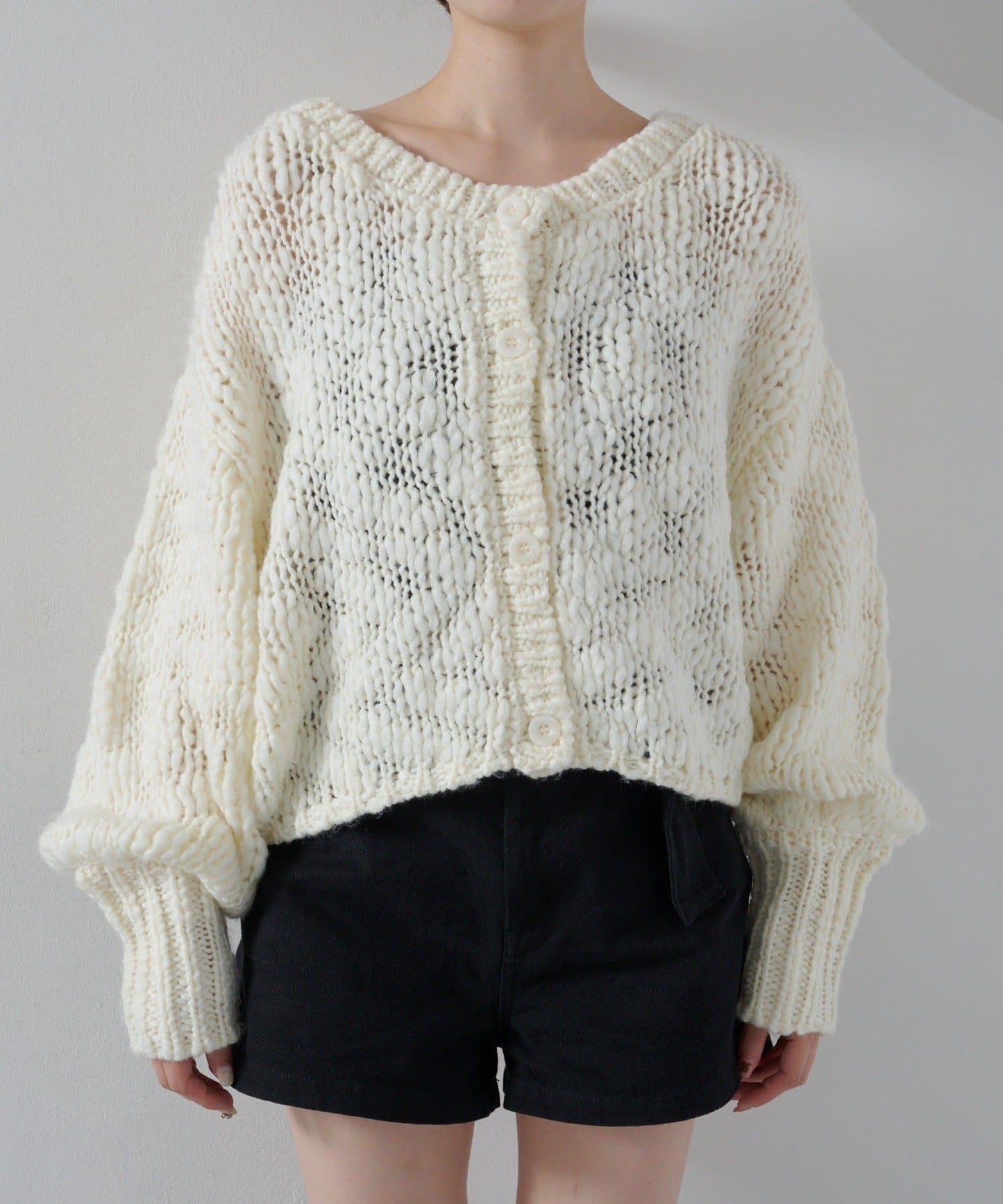 寬鬆粗線針織開衫