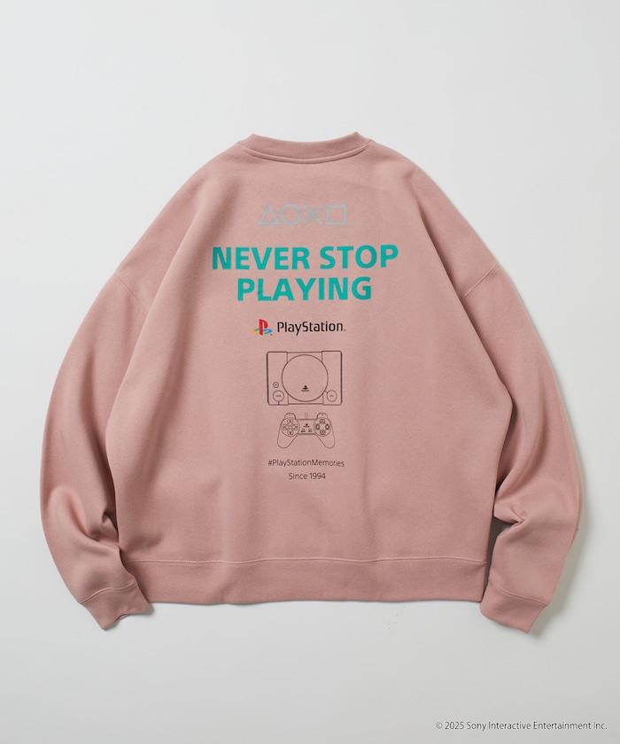 寬鬆版型 背部印花標誌 圓領衛衣 / PlayStation
