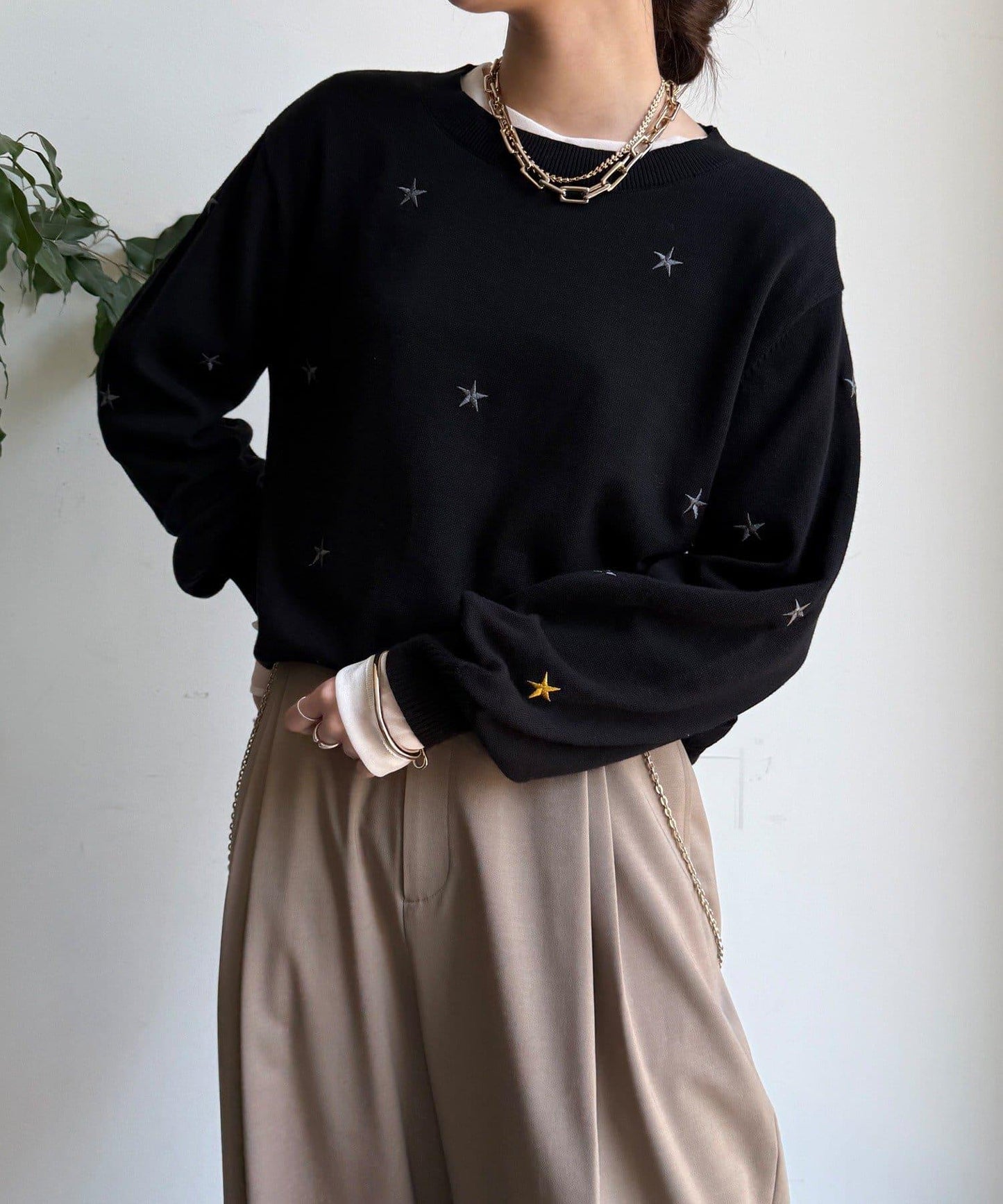 STAR刺繡針織衫
