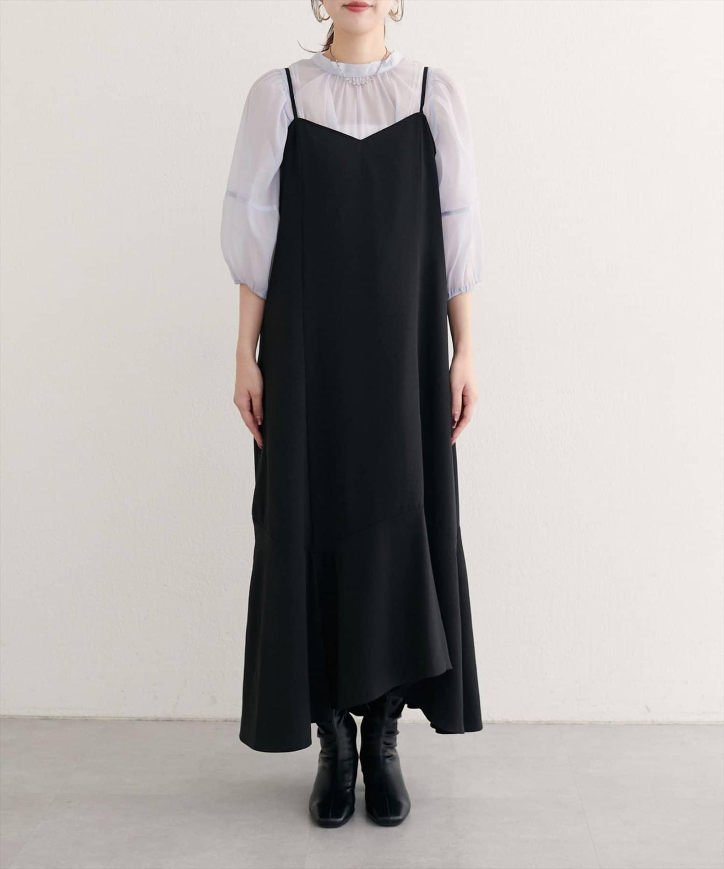 【natural couture】不對稱下襬吊帶連衣裙