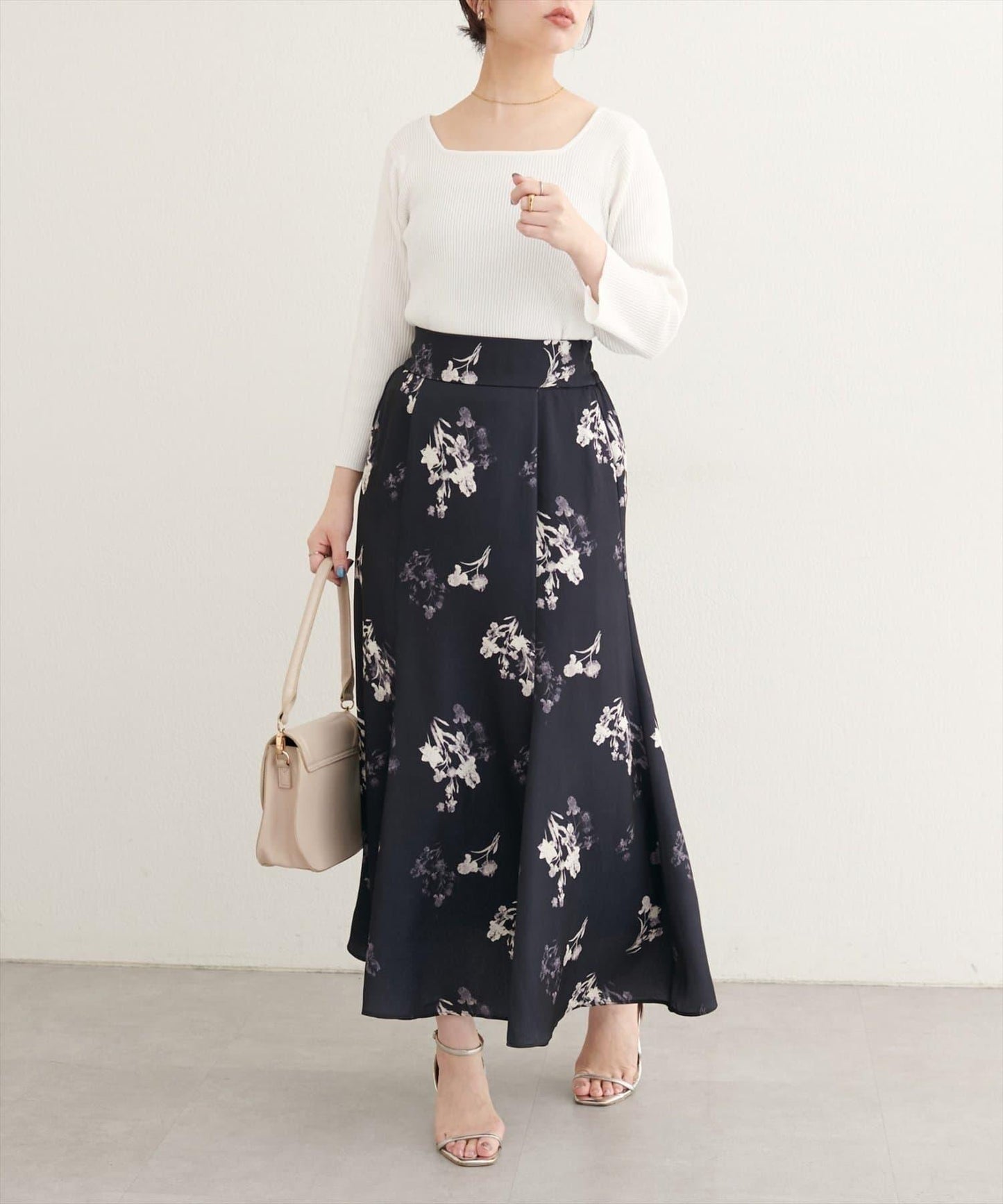 【natural couture】前後兩穿七分袖羅紋針織衫