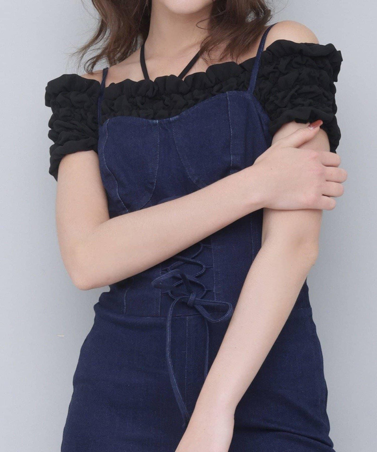 Seemi褶皺吊帶背心