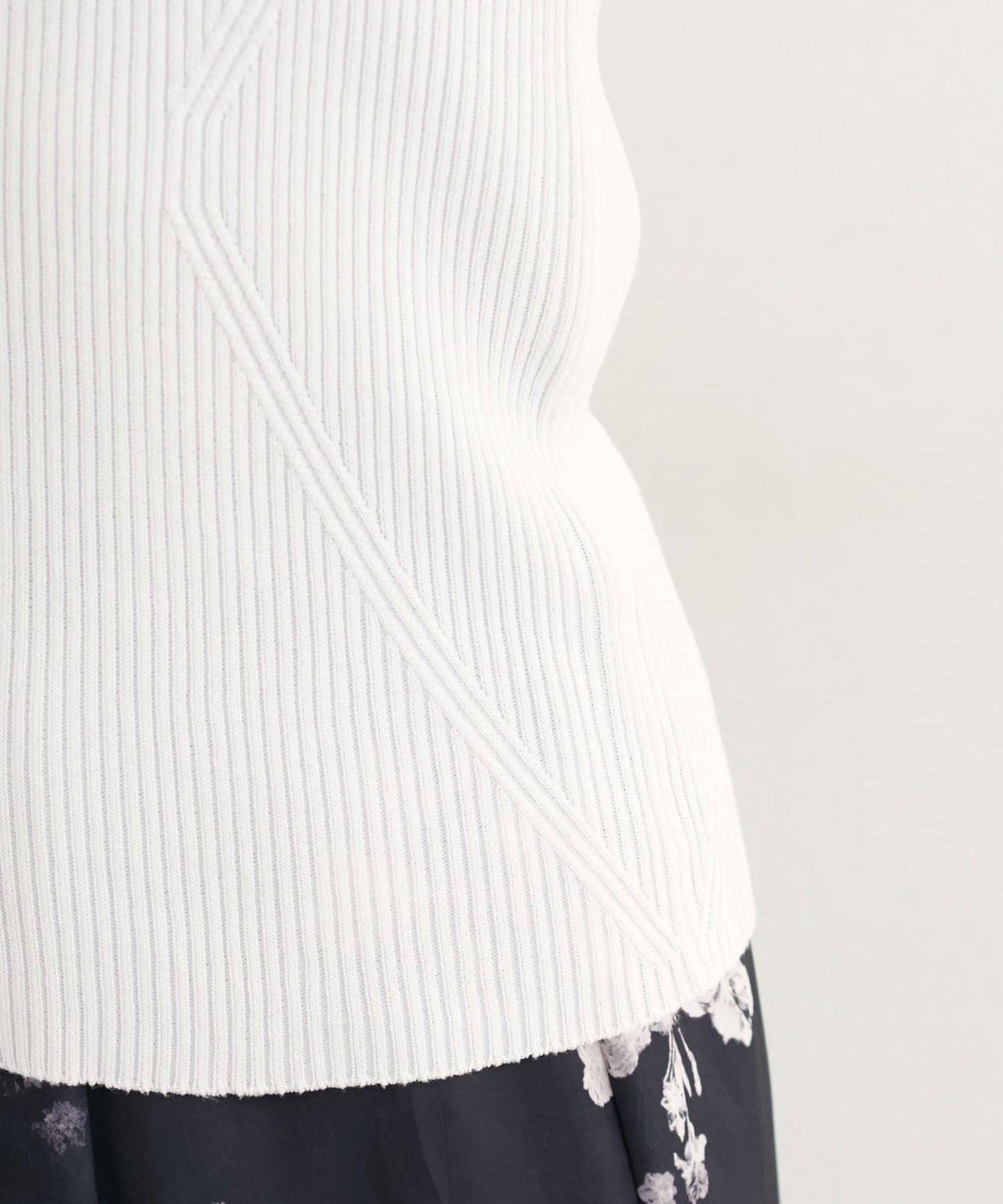 前後兩穿七分袖羅紋針織衫