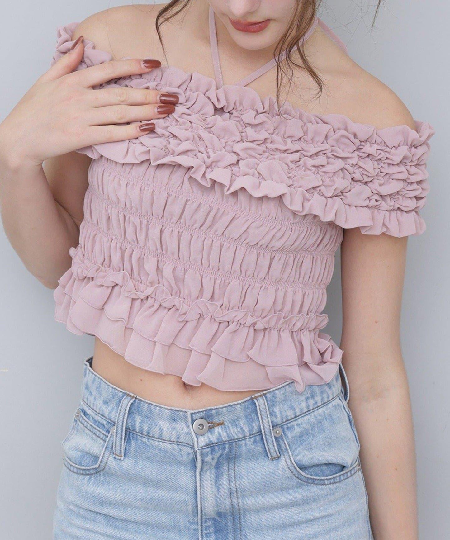 Seemi褶皺吊帶背心