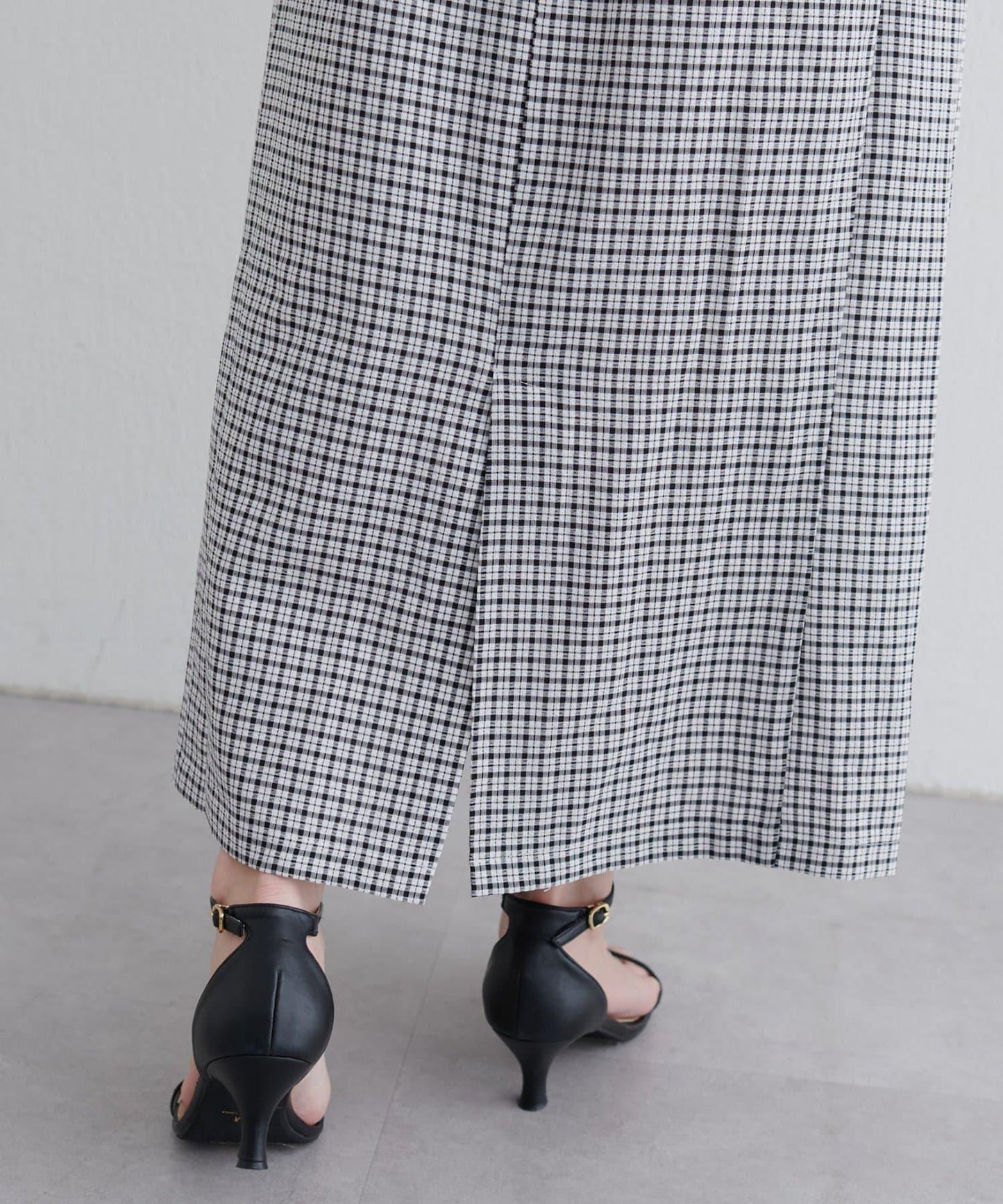 【natural couture】立體格紋泡泡袖連衣裙