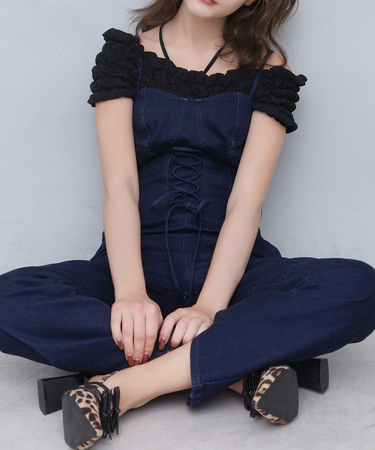 Seemi褶皺吊帶背心