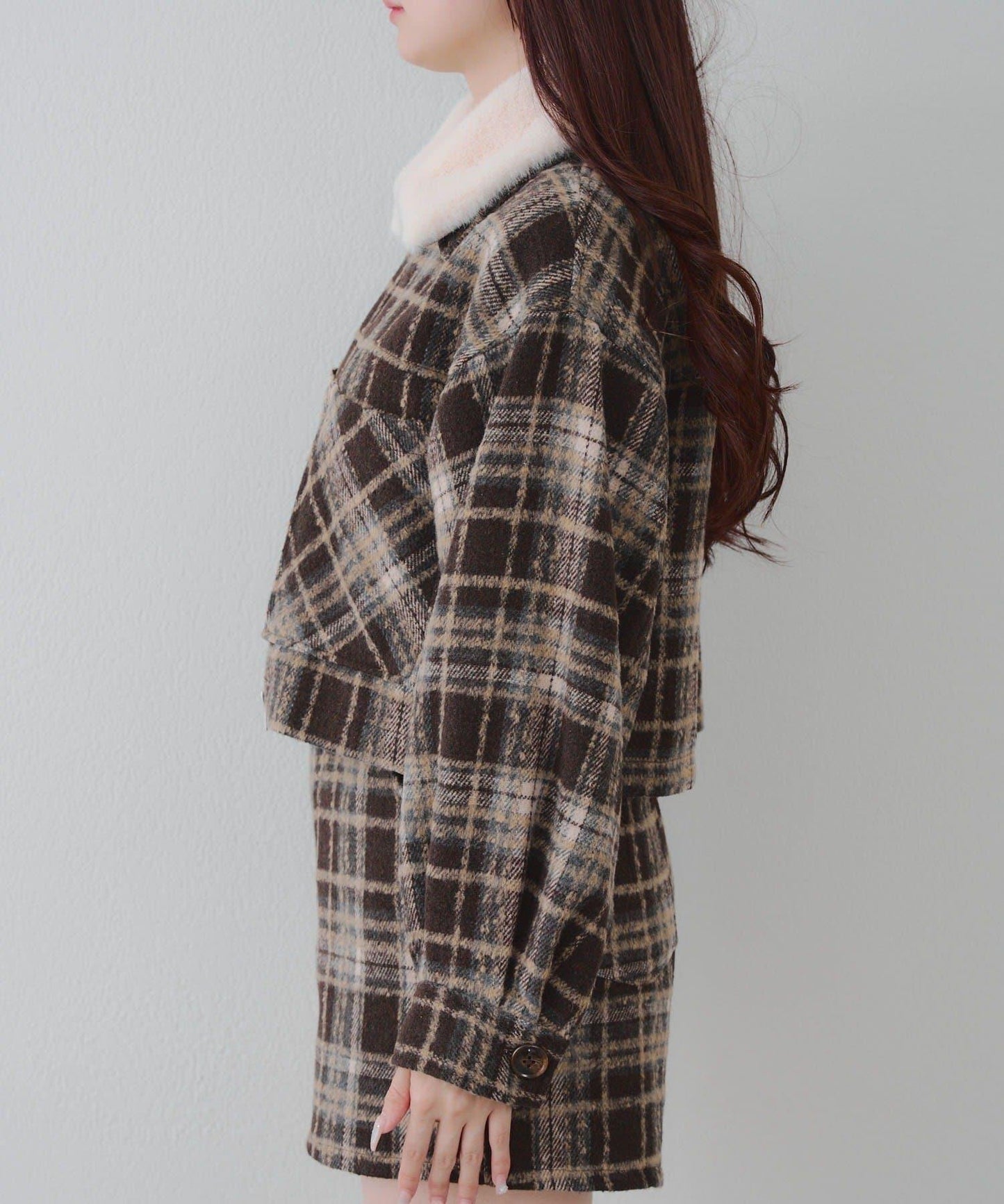 【RMAF】帶毛領拉鍊短款夾克