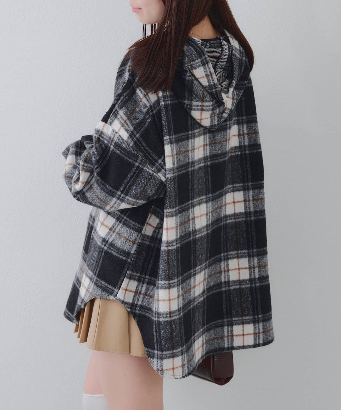 【RMAF】帶蝴蝶結格子連帽襯衫