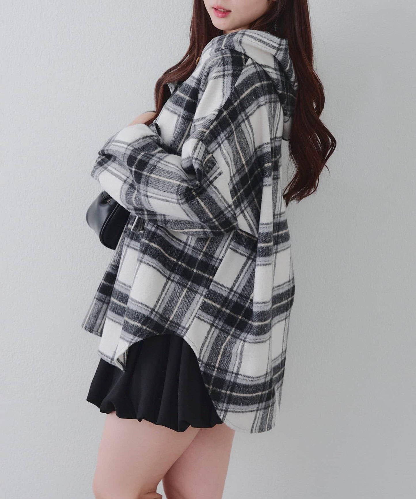 【RMAF】帶蝴蝶結格子連帽襯衫