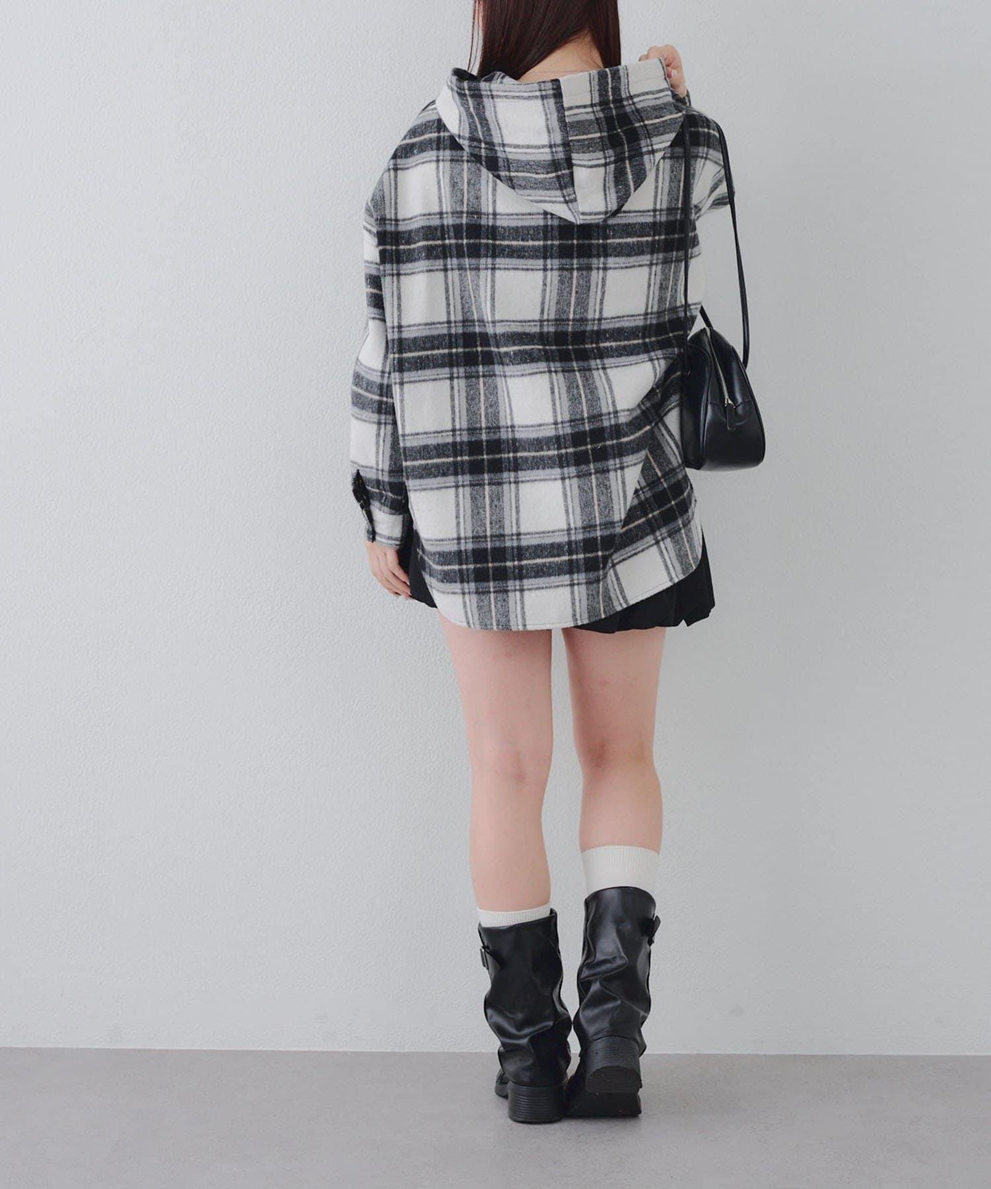 【RMAF】帶蝴蝶結格子連帽襯衫