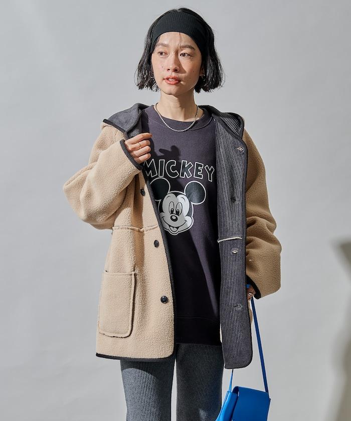 可雙面穿連帽燈芯絨羊羔絨夾克