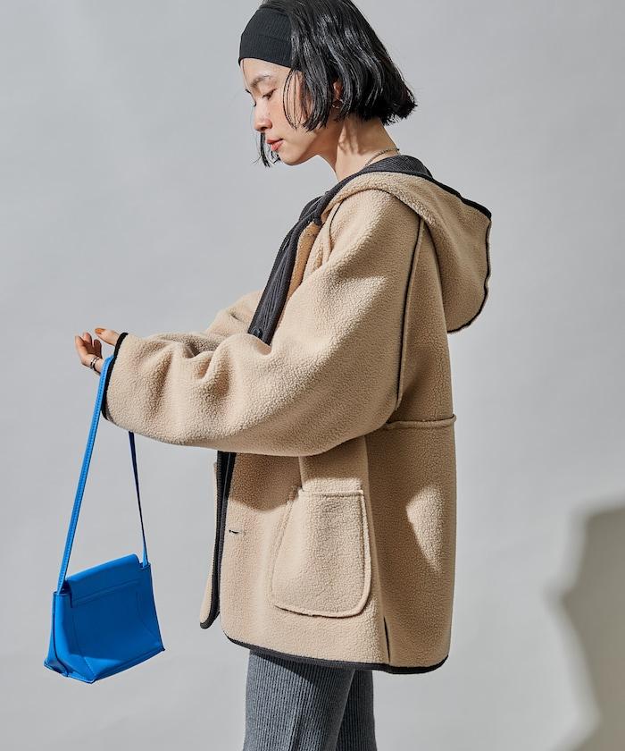 可雙面穿連帽燈芯絨羊羔絨夾克