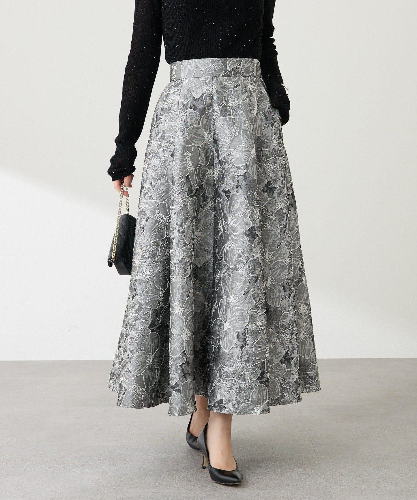 【BonBon Girls精選・最強吸睛半身裙】花卉提花半身裙