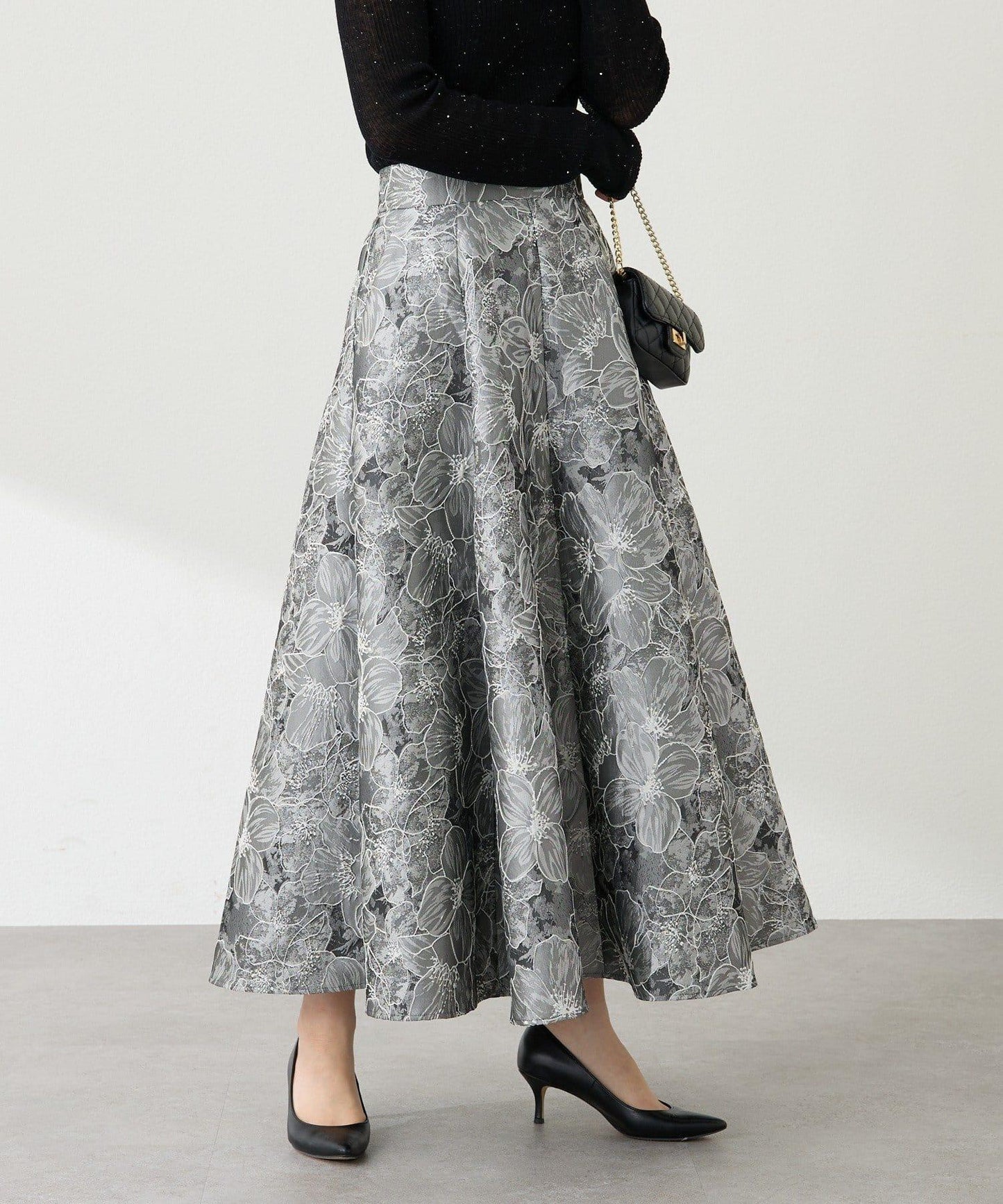 【BonBon Girls精選・最強吸睛半身裙】花卉提花半身裙