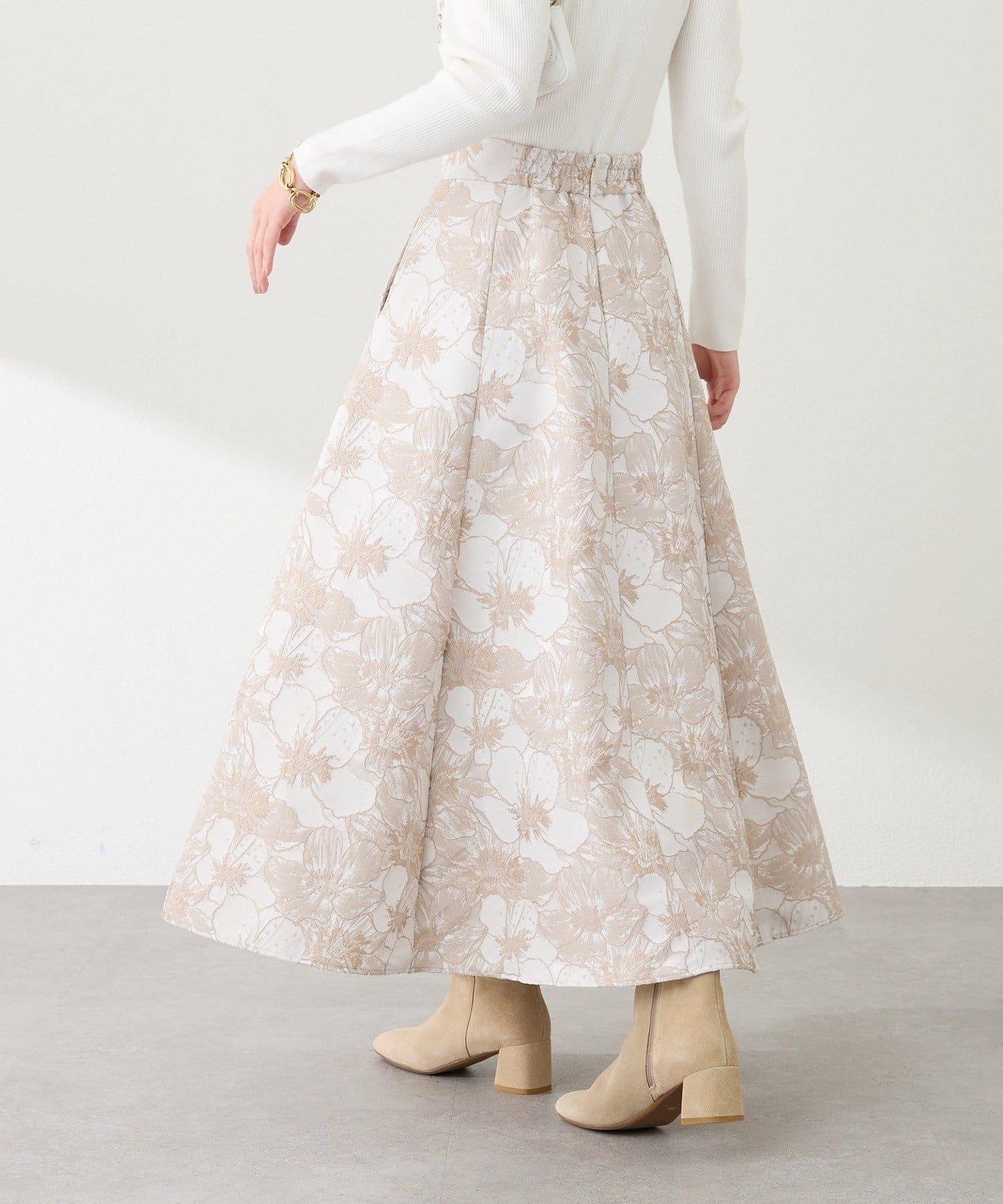 【BonBon Girls精選・最強吸睛半身裙】花卉提花半身裙