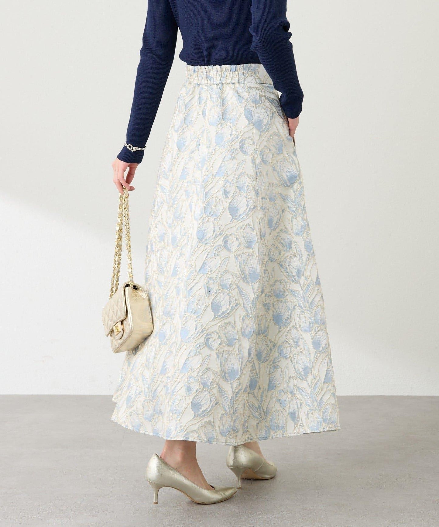 【BonBon Girls精選・最強吸睛半身裙】花卉提花半身裙