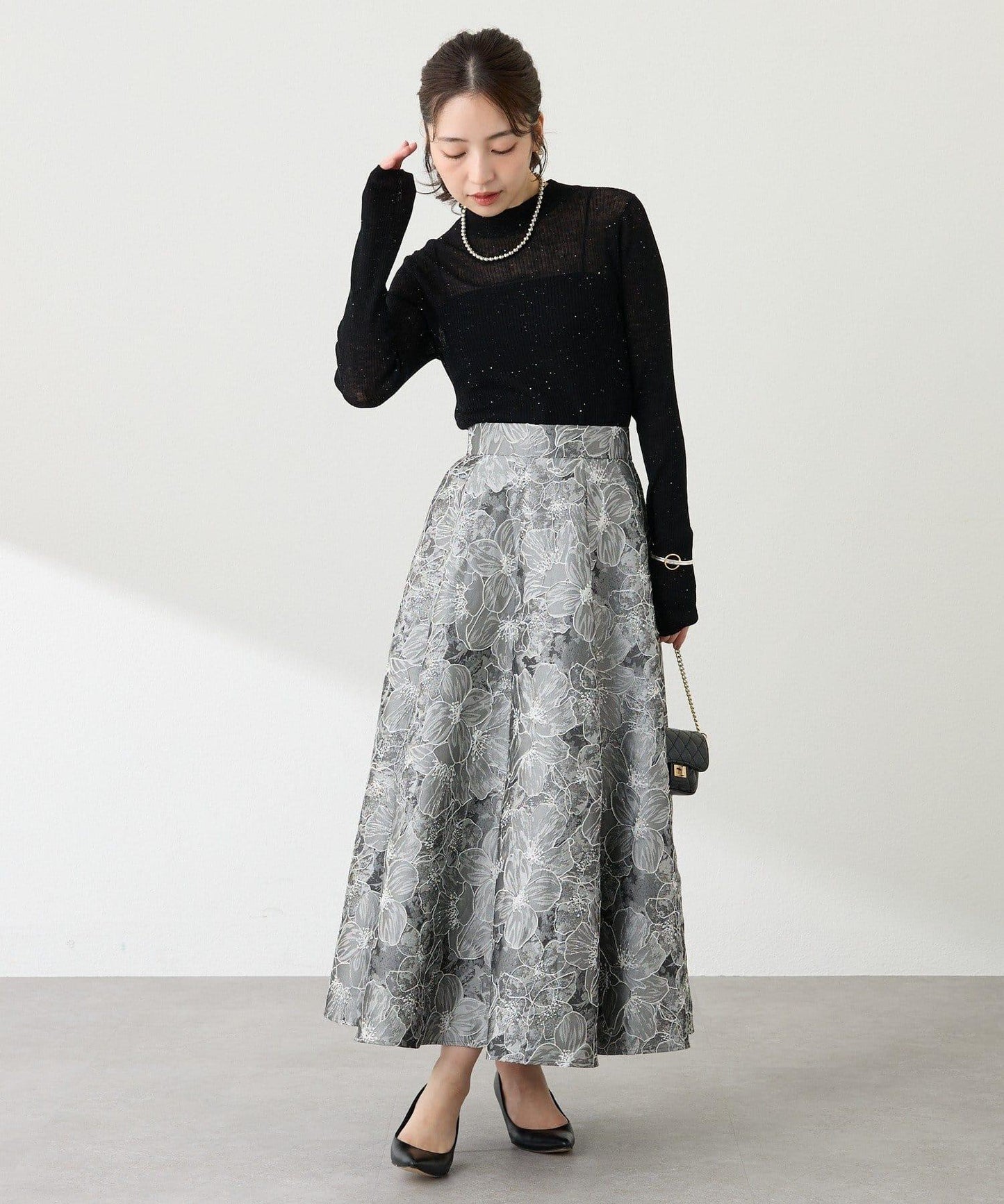 【BonBon Girls精選・最強吸睛半身裙】花卉提花半身裙