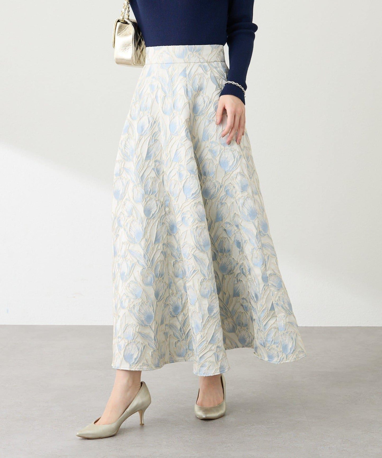 【BonBon Girls精選・最強吸睛半身裙】花卉提花半身裙