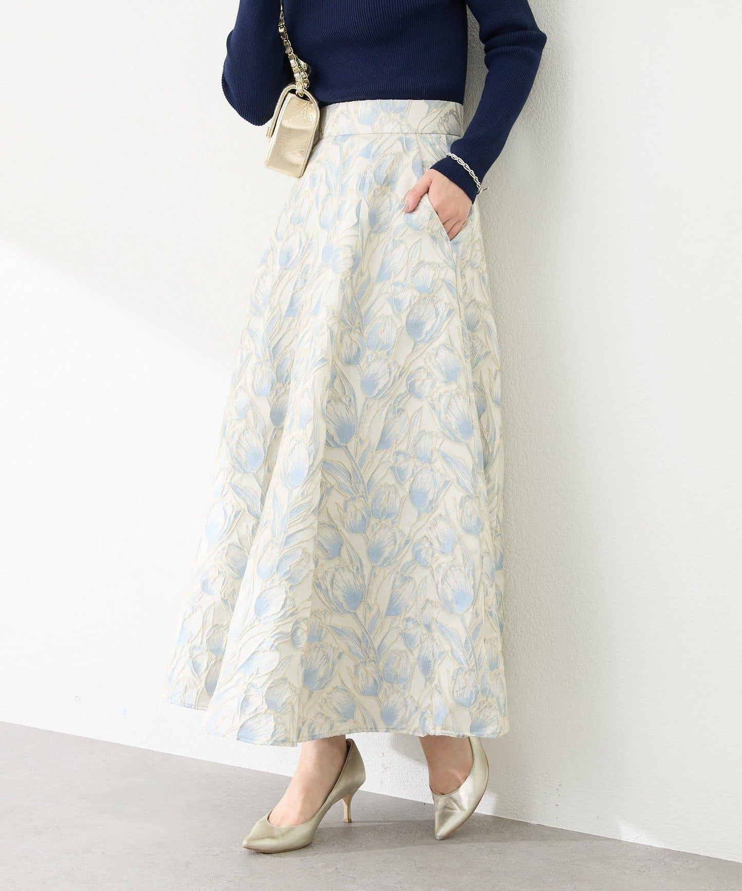 【BonBon Girls精選・最強吸睛半身裙】花卉提花半身裙