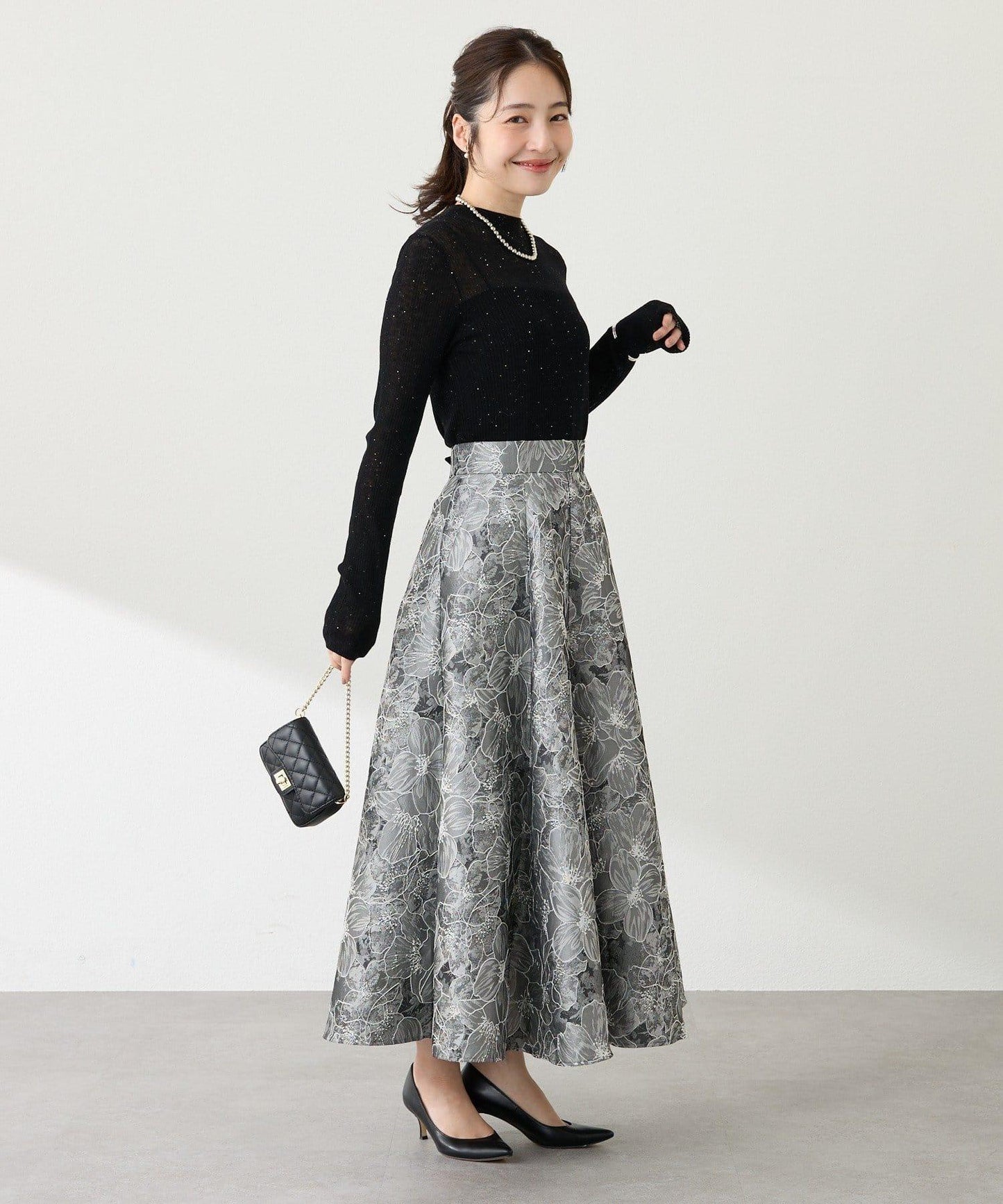 【BonBon Girls精選・最強吸睛半身裙】花卉提花半身裙