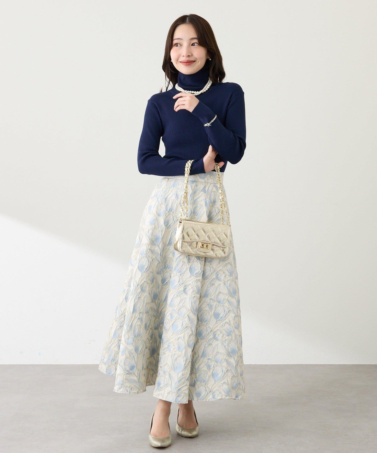 【BonBon Girls精選・最強吸睛半身裙】花卉提花半身裙