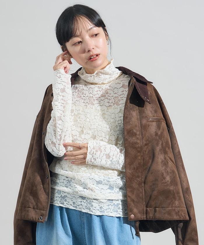磨毛蕾絲上衣