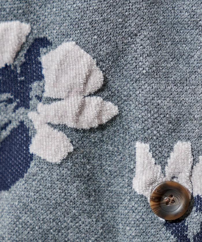 絨圈提花針織開衫