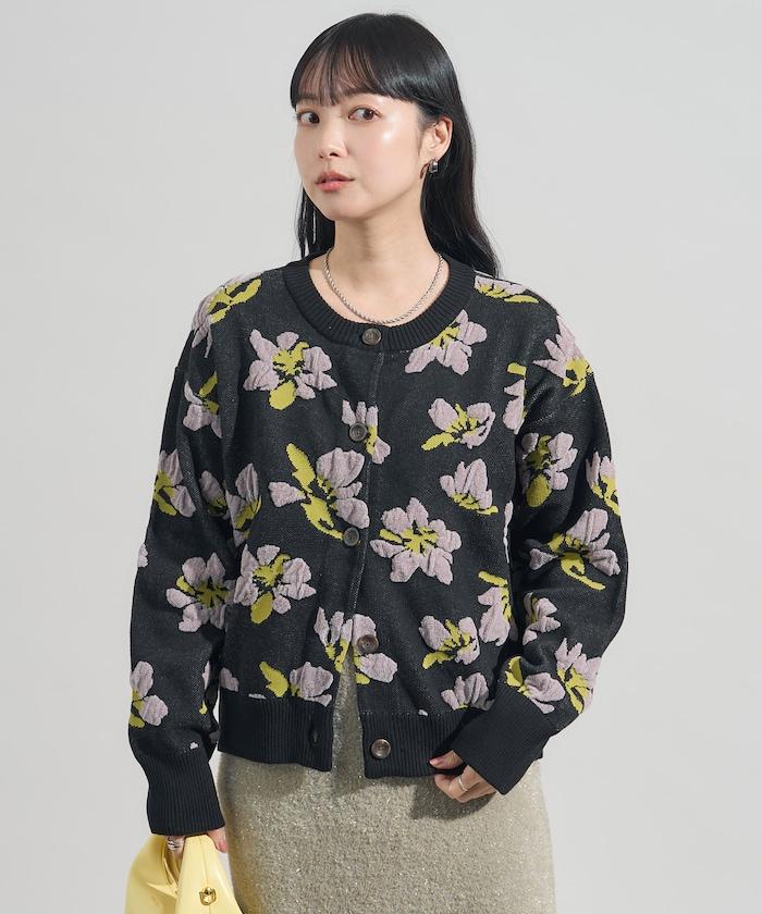 絨圈提花針織開衫