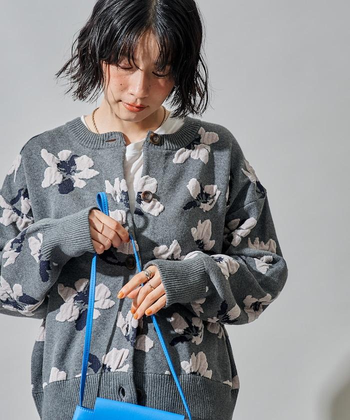 絨圈提花針織開衫