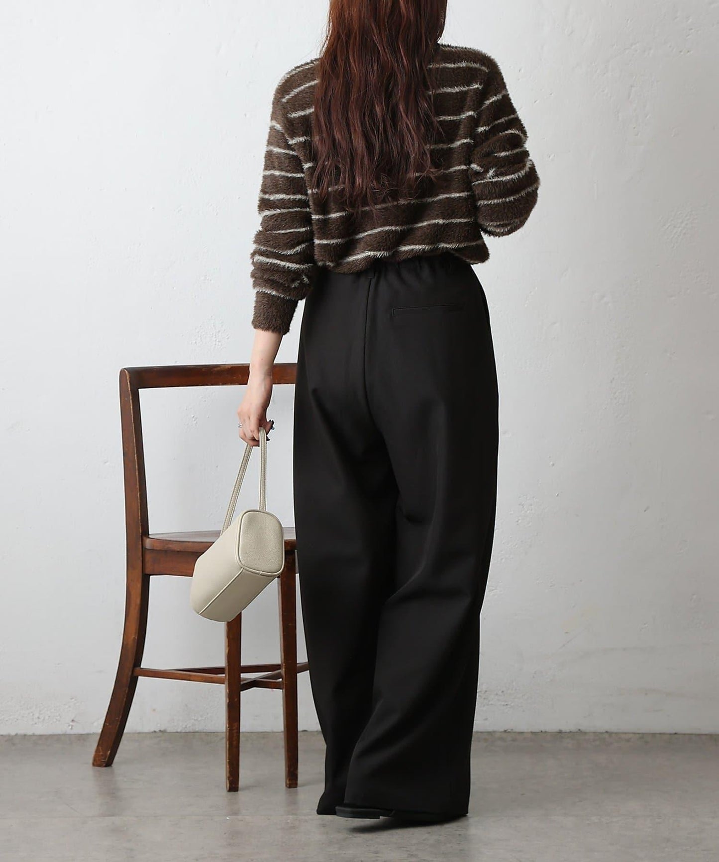 毛圈條紋針織套頭衫