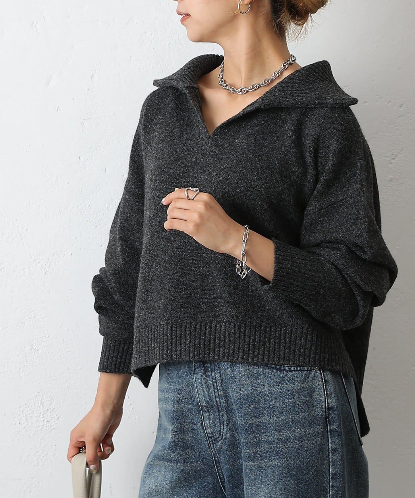 柔軟帶領開襟襯衫