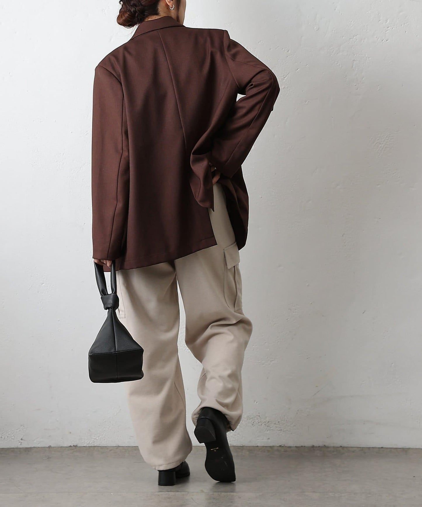 羊毛感針織工裝褲