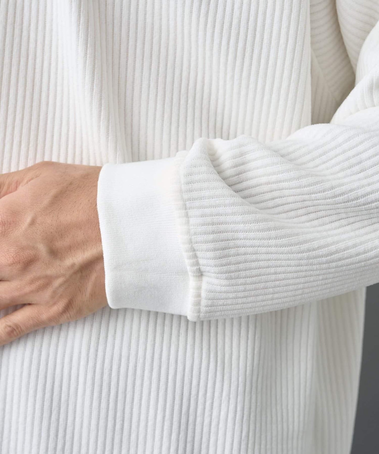 燈芯絨剪裁長袖POLO衫