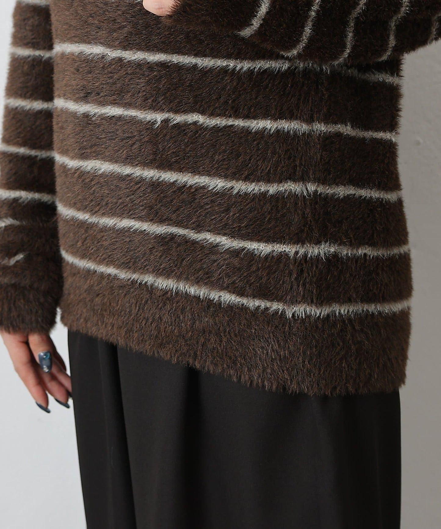 毛圈條紋針織套頭衫