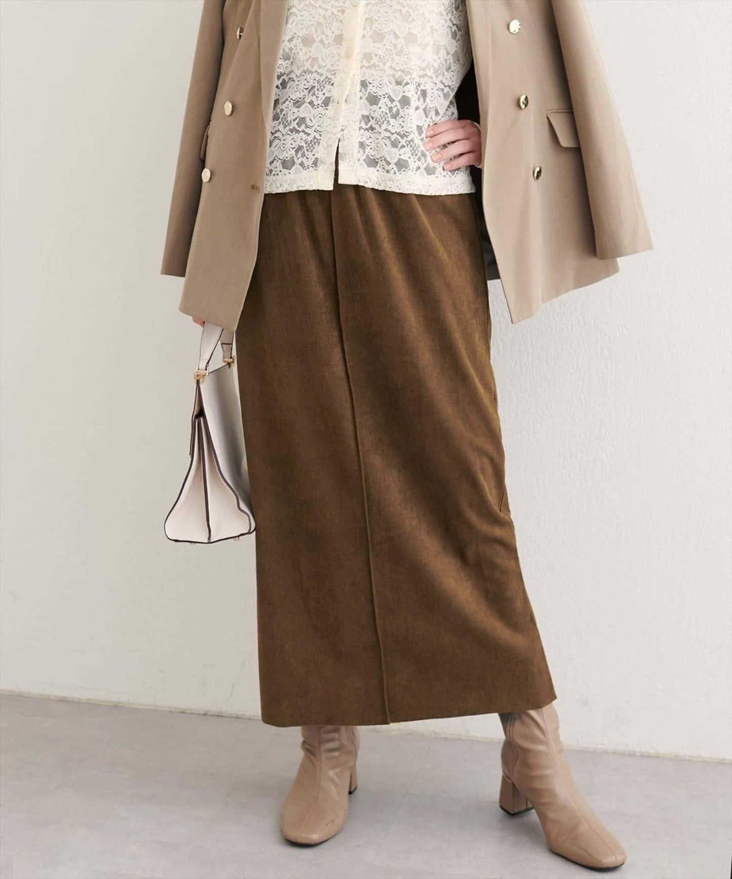 【natural couture】多穿法仿麂皮半身裙