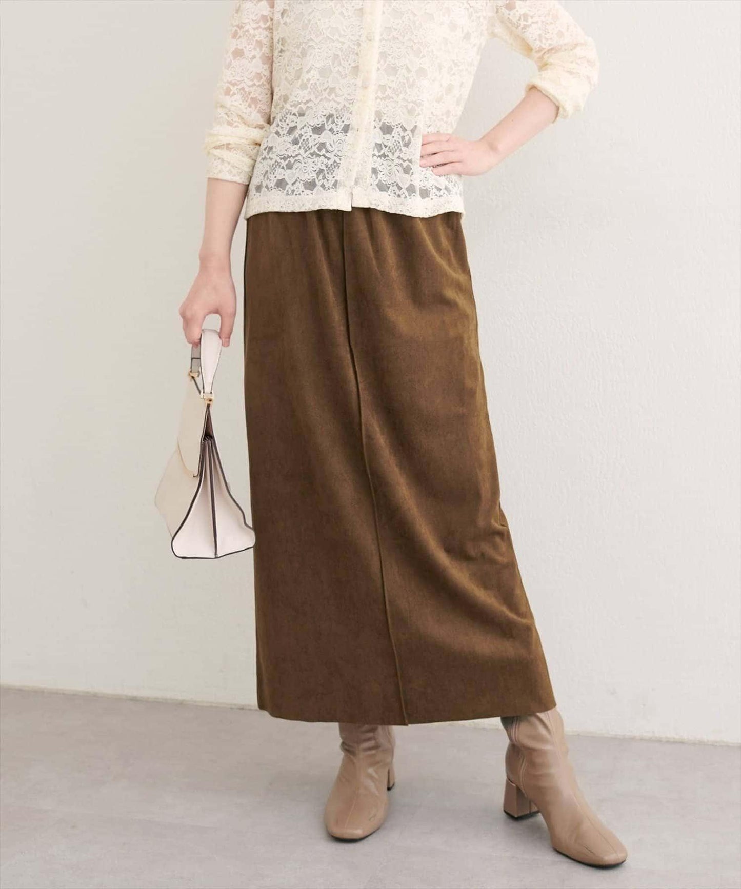 【natural couture】多穿法仿麂皮半身裙