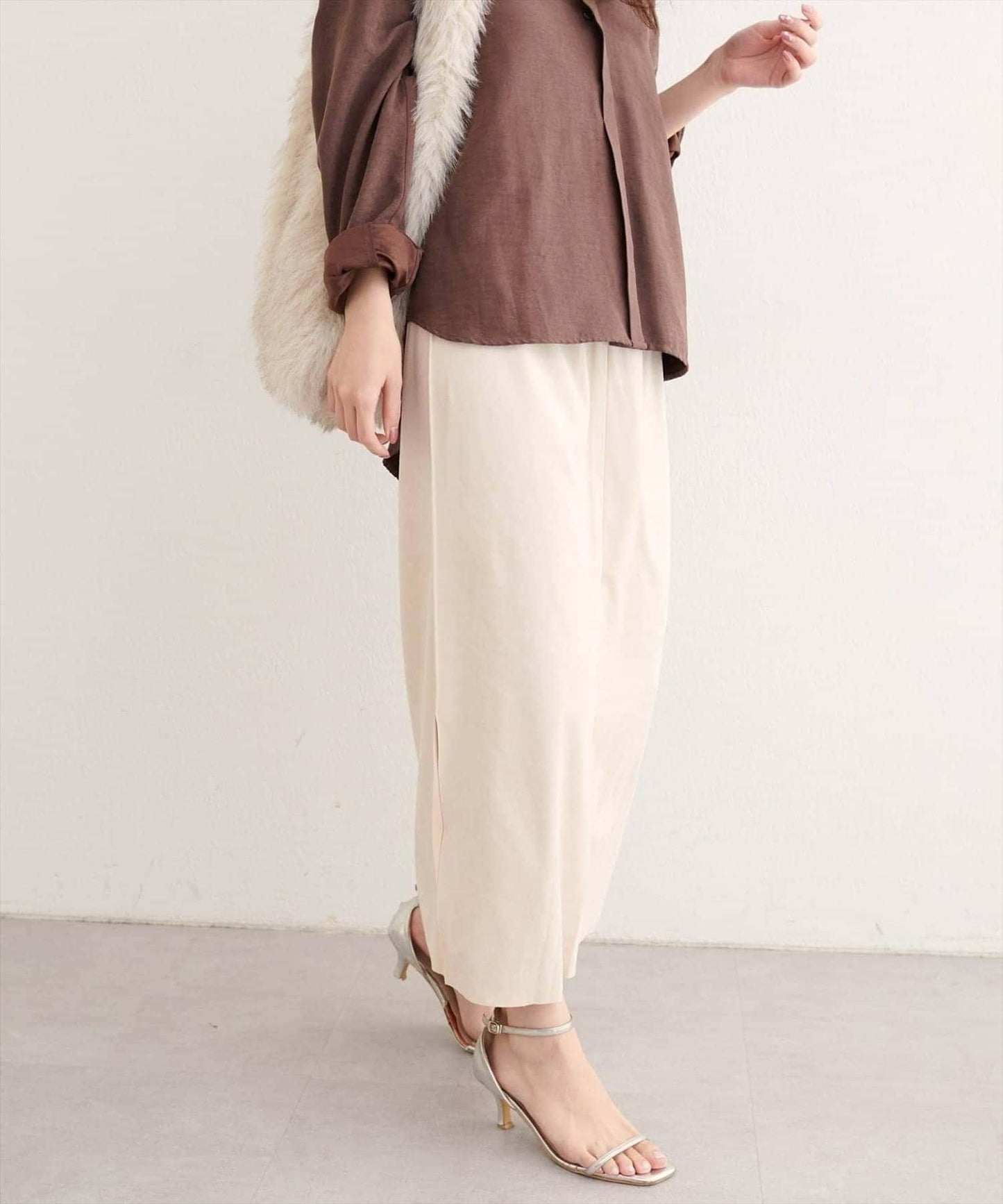 【natural couture】多穿法仿麂皮半身裙