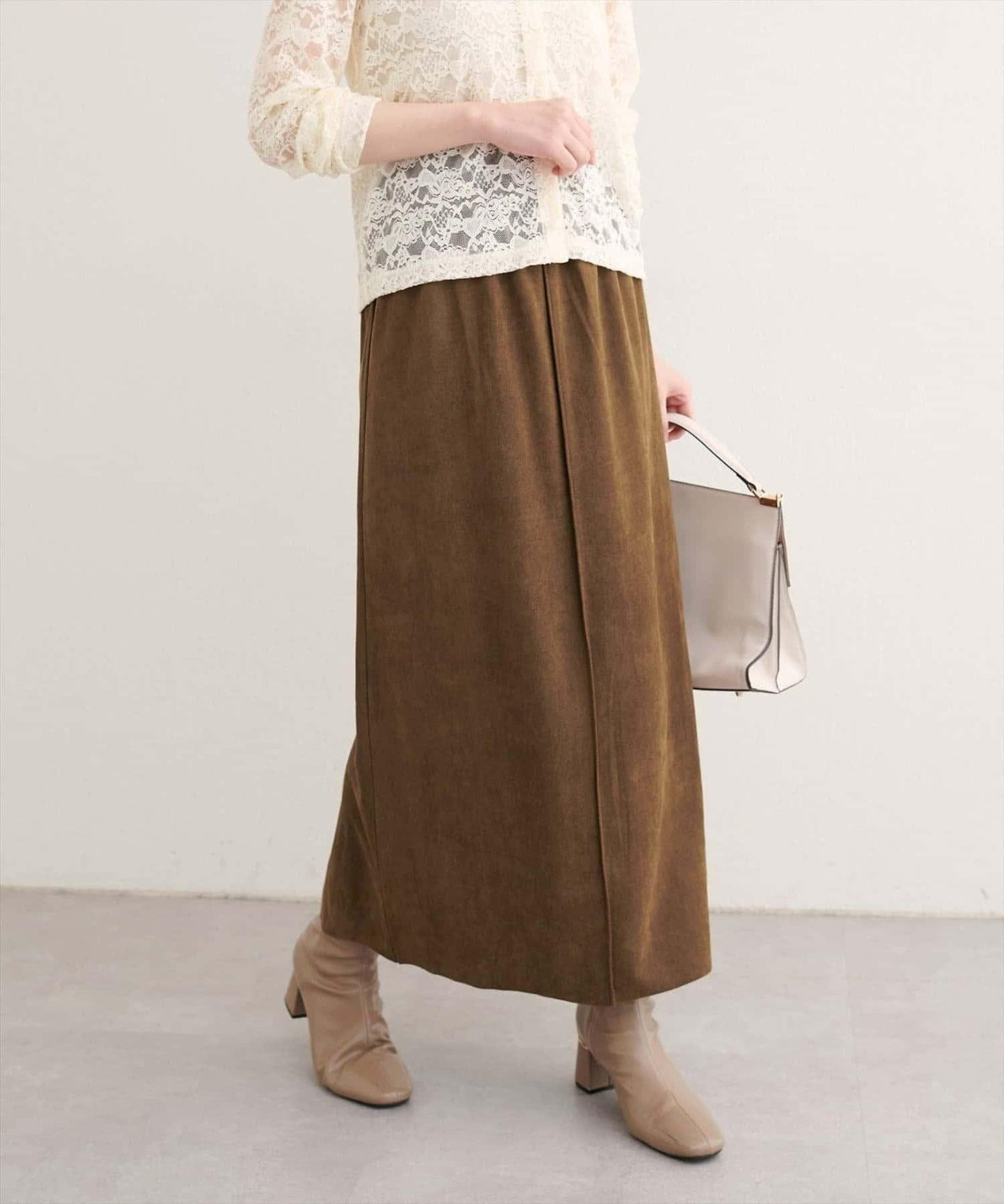 【natural couture】多穿法仿麂皮半身裙