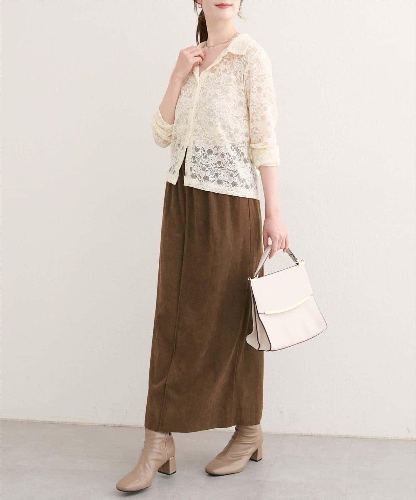 【natural couture】多穿法仿麂皮半身裙