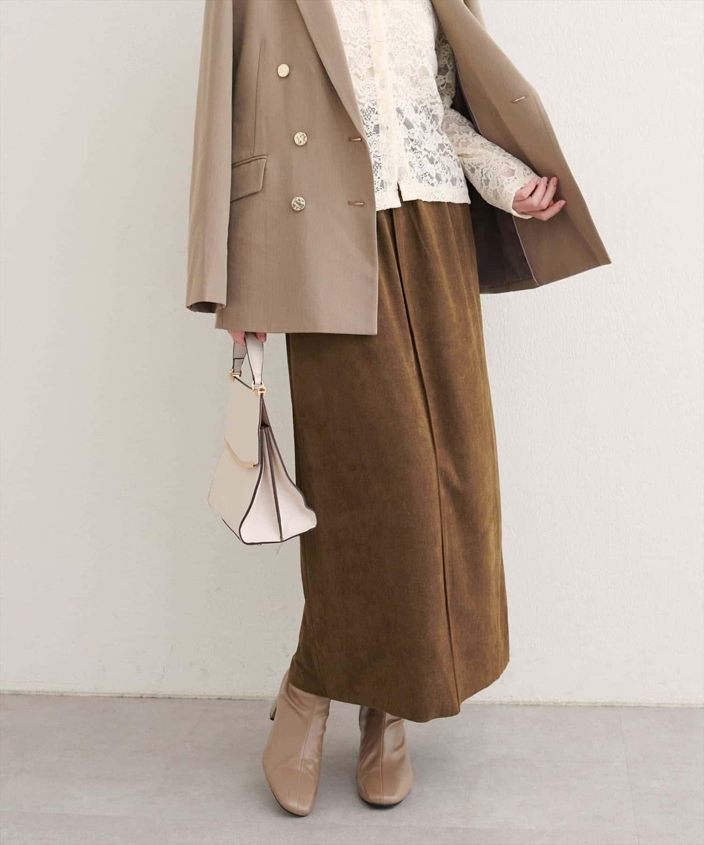 【natural couture】多穿法仿麂皮半身裙