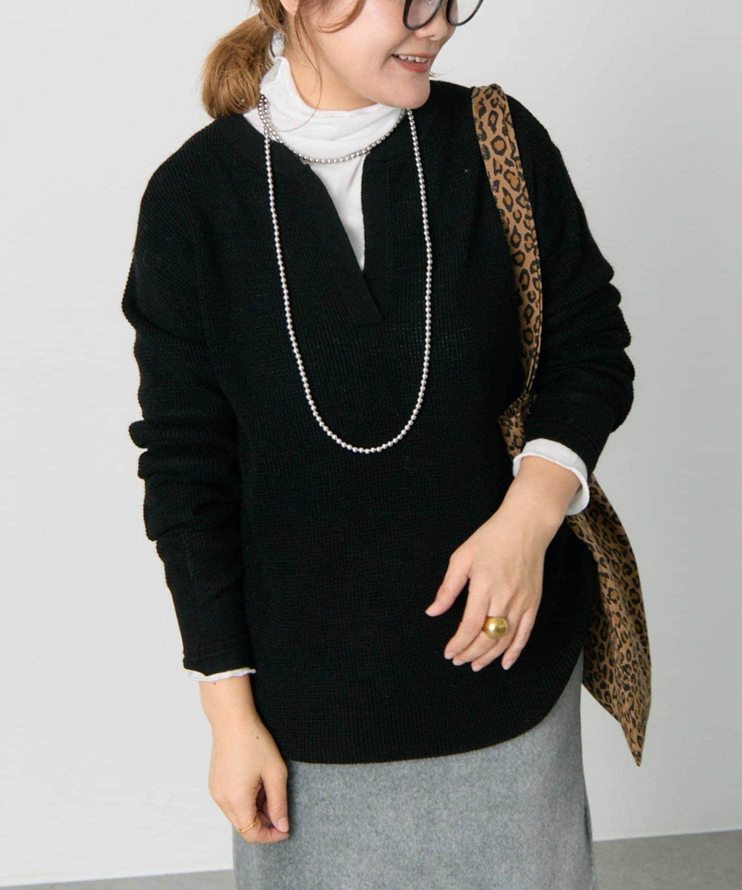 亨利領華夫格針織衫