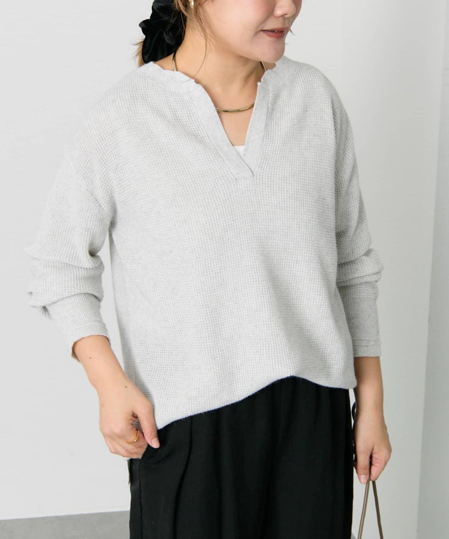 亨利領華夫格針織衫