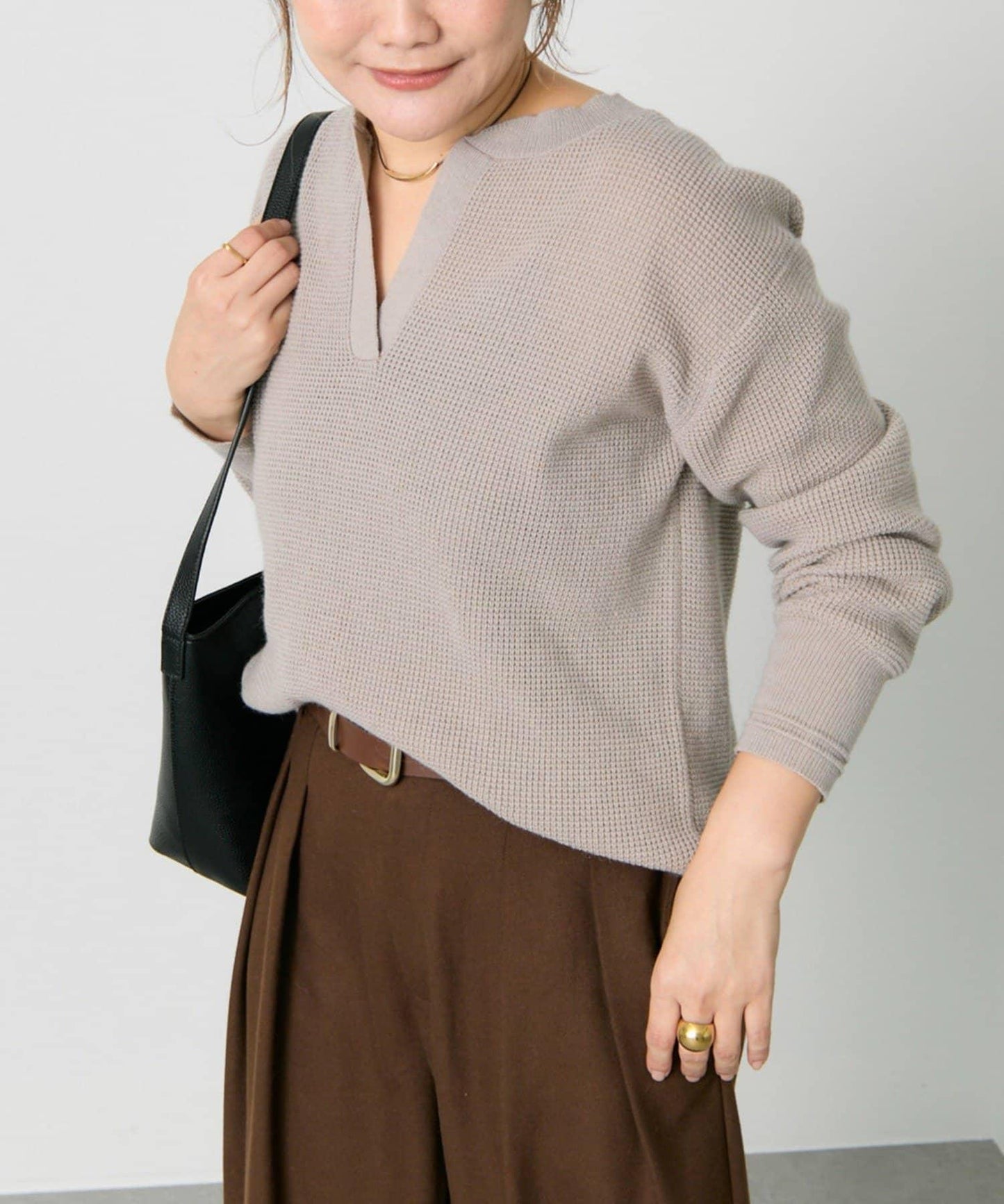 亨利領華夫格針織衫