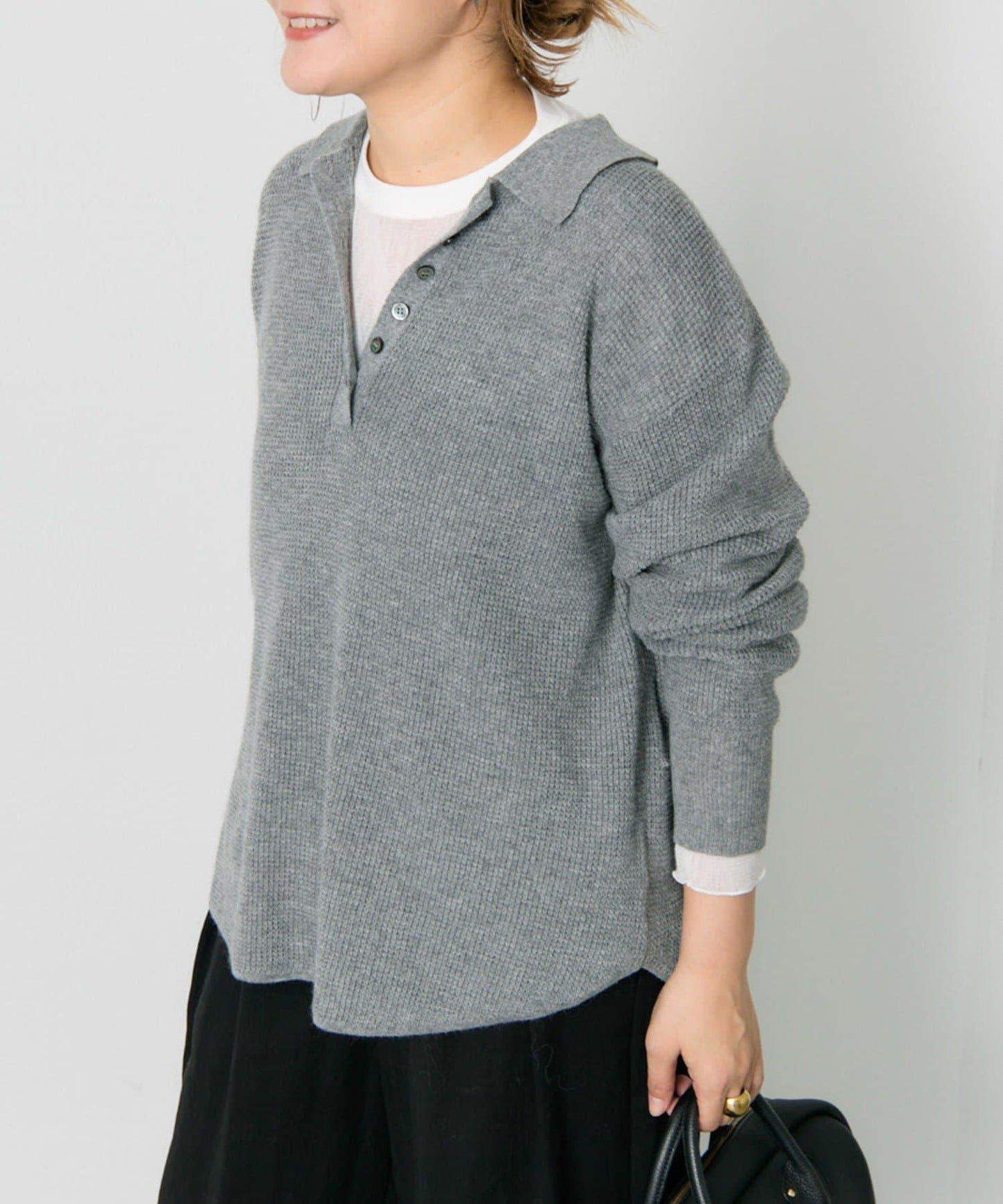 華夫格針織POLO衫