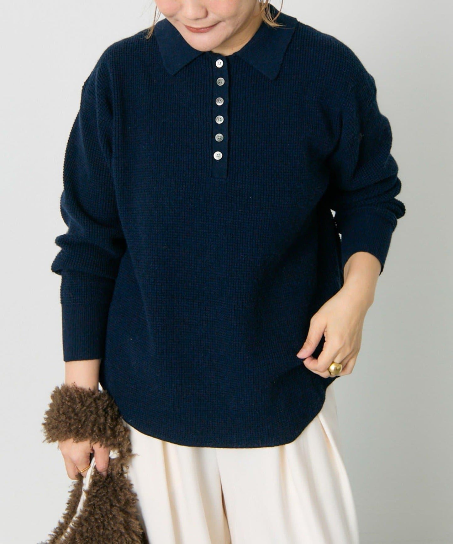 華夫格針織POLO衫