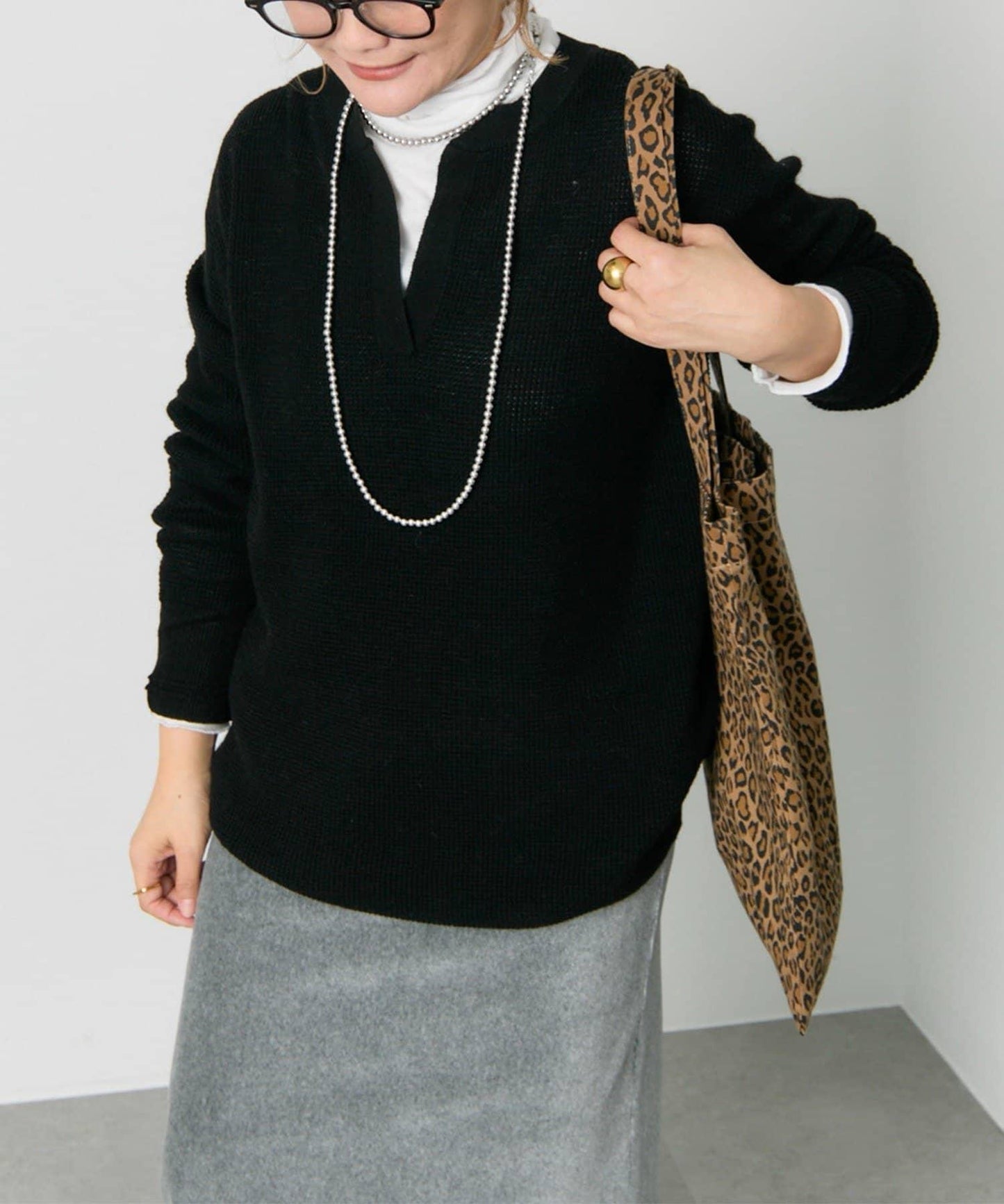 亨利領華夫格針織衫