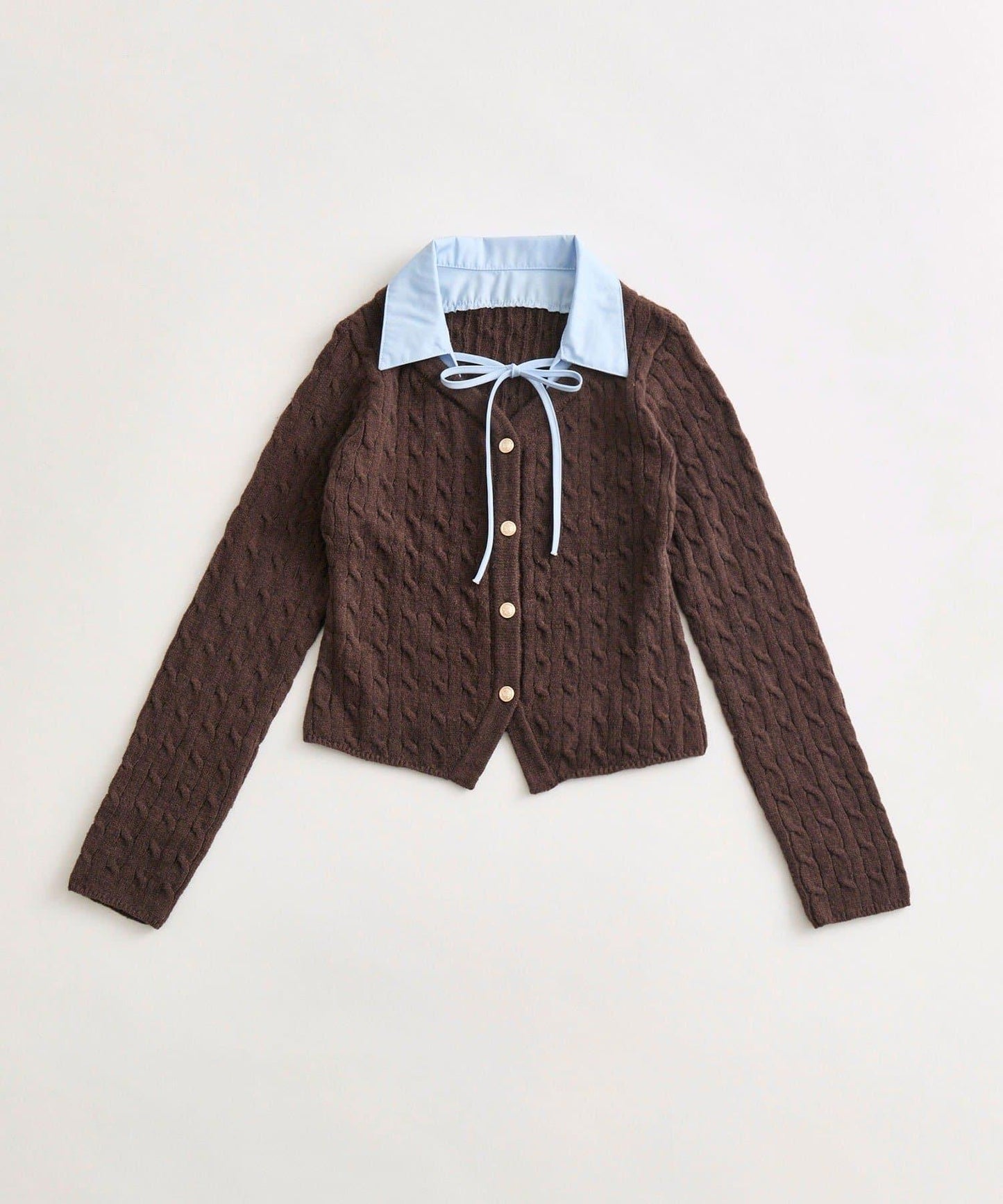 金色紐扣疊穿針織衫