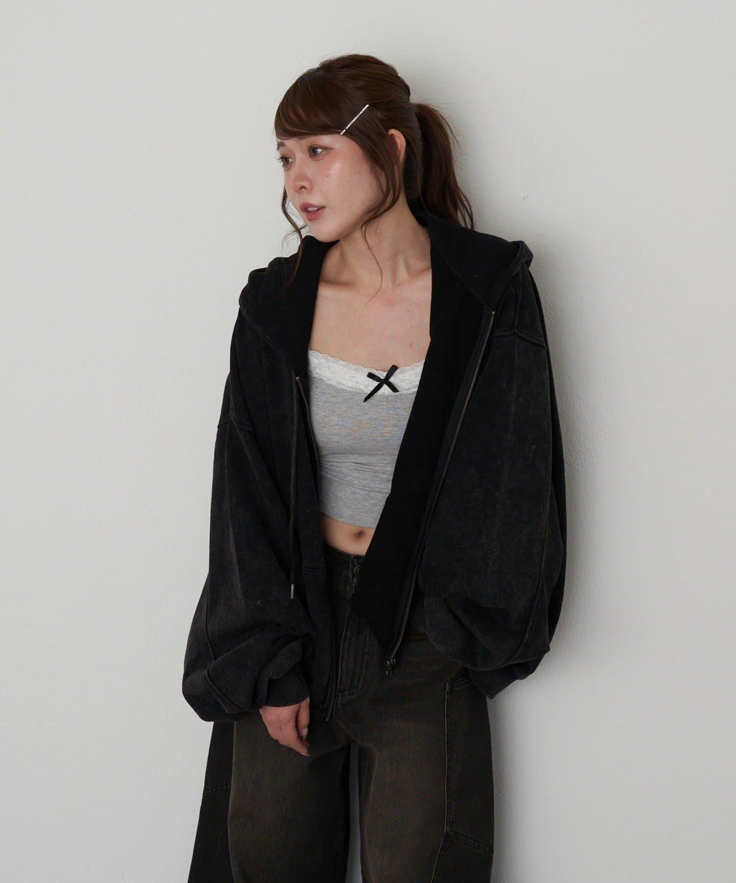 水洗色寬鬆衛衣 / 連帽衫