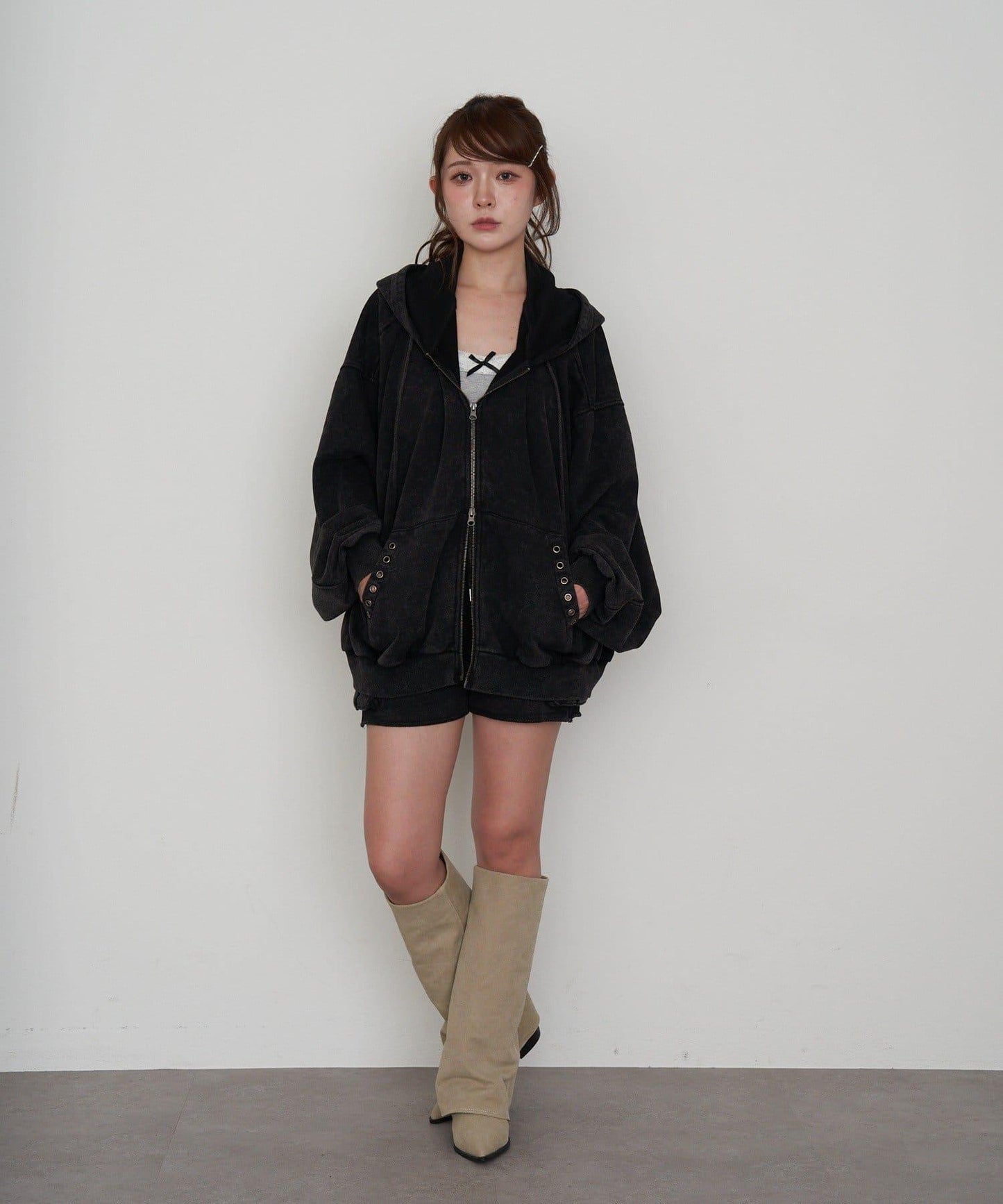 水洗色寬鬆衛衣 / 連帽衫